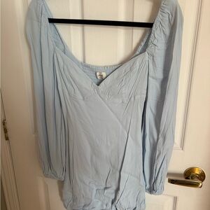 Aritzia/ Wilfred Light Blue Women's Novella Short Dress